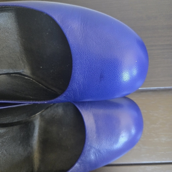 Gucci blue leather pumps 38.5 US 8.5 made in Italy 3.5" heel - Picture 3 of 11